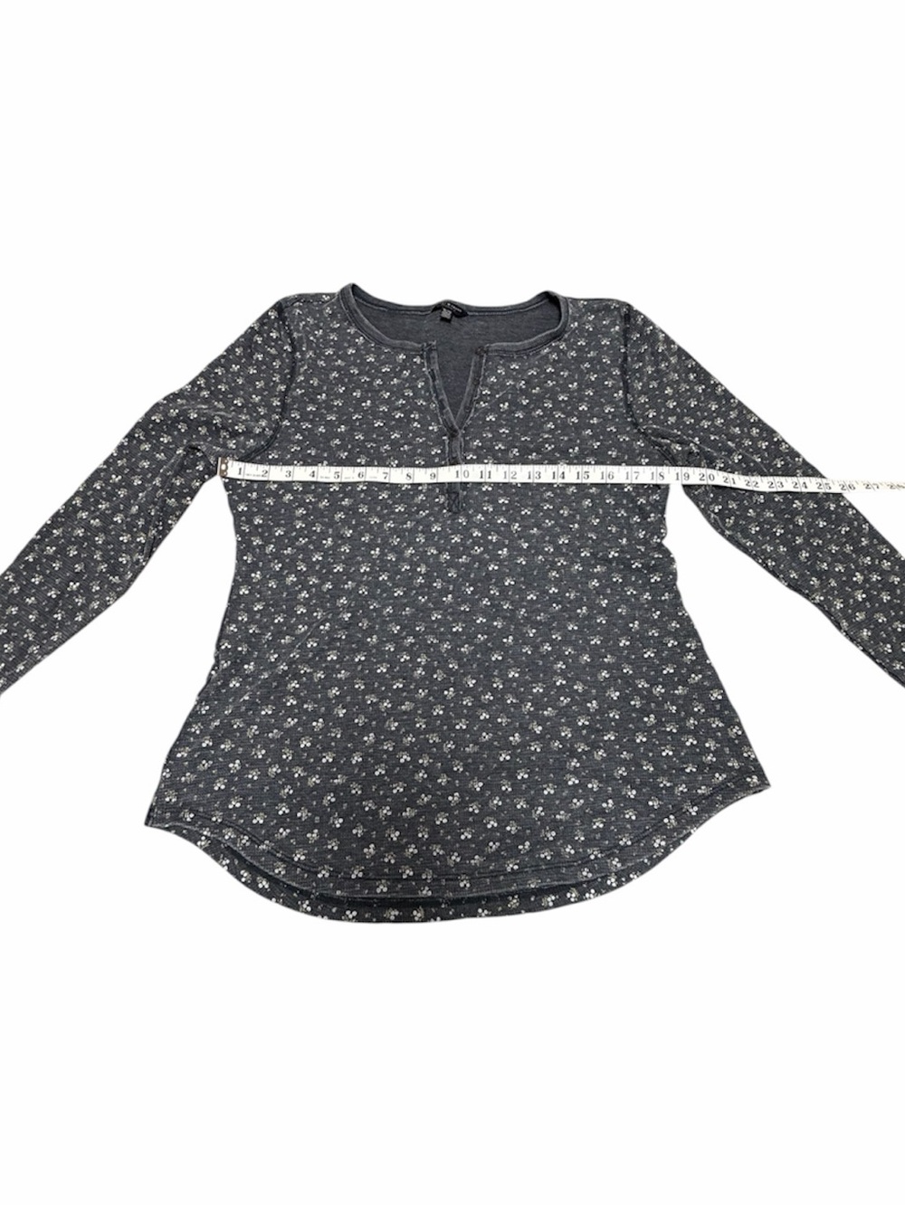 Dark Gray Floral Long Sleeve Top - Picture 3 of 7